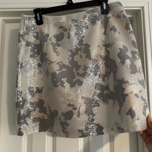 Club Monaco Beige and Gray Sequin Pencil Skirt